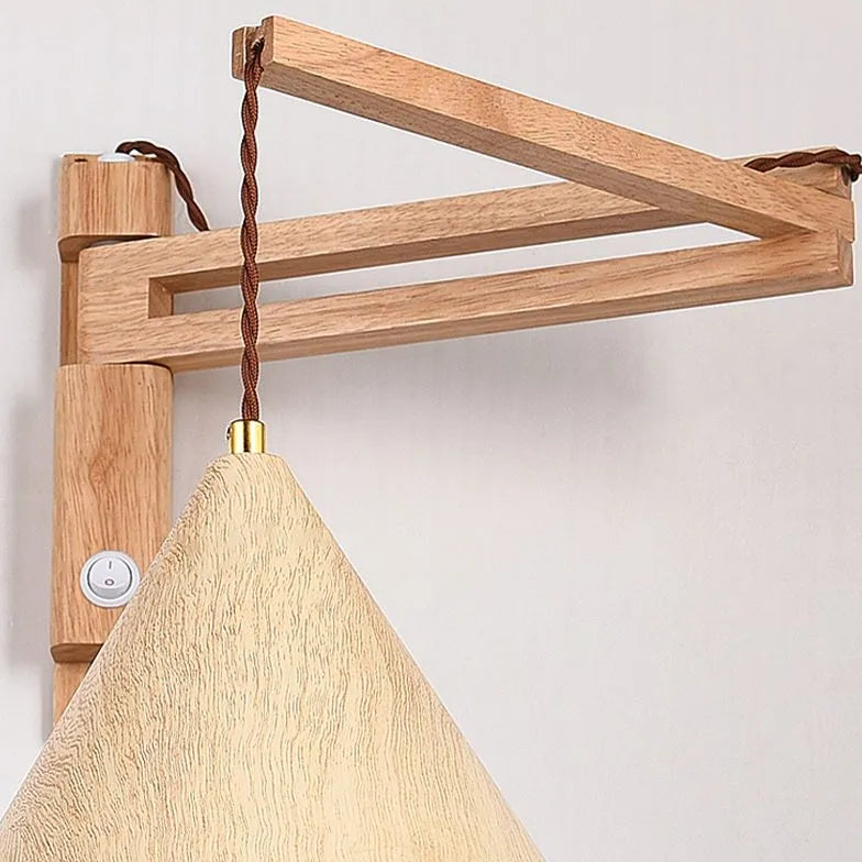 wandleuchten mit arm aus holz faltbar minimalistisch