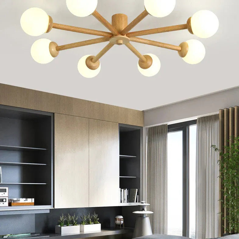 Radioactive Bulls Wooden Flush Ceiling Lights