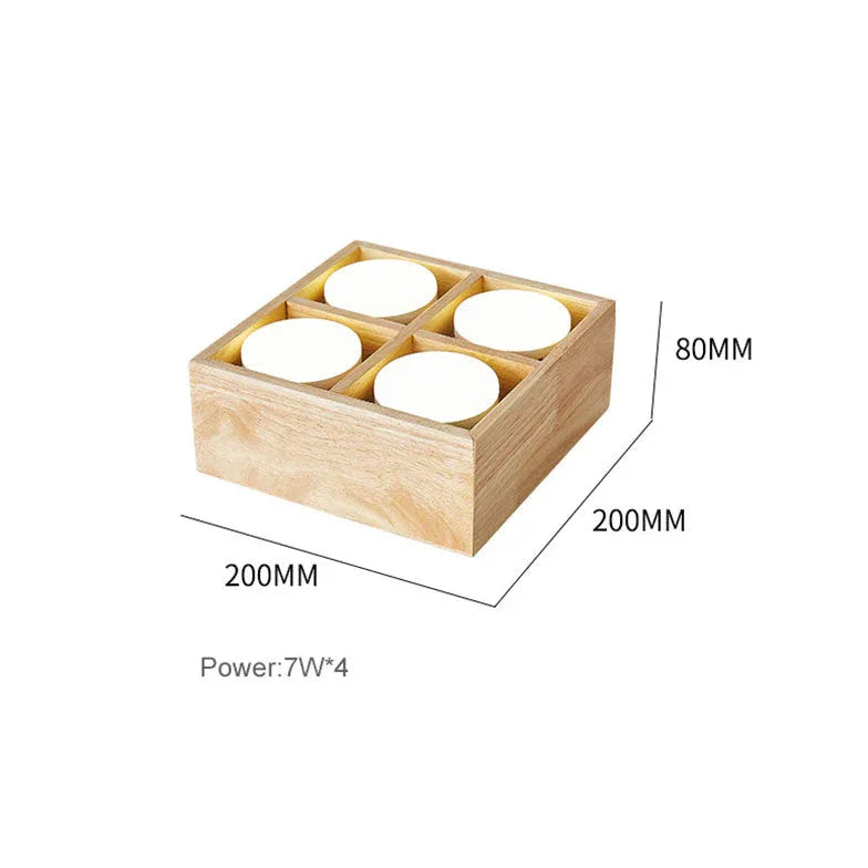 LED Deckenleuchte klein Holzbox schlicht