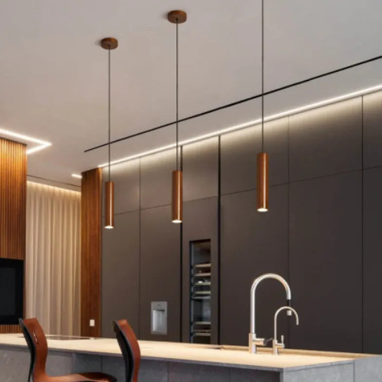 LED Pendelleuchte Holz mit schlichtem modernen Design