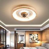 Round Border Wooden Ceiling Fan with Light