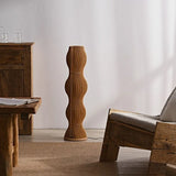 Wooden Wave-Shaped Sculptural Floor Lamp