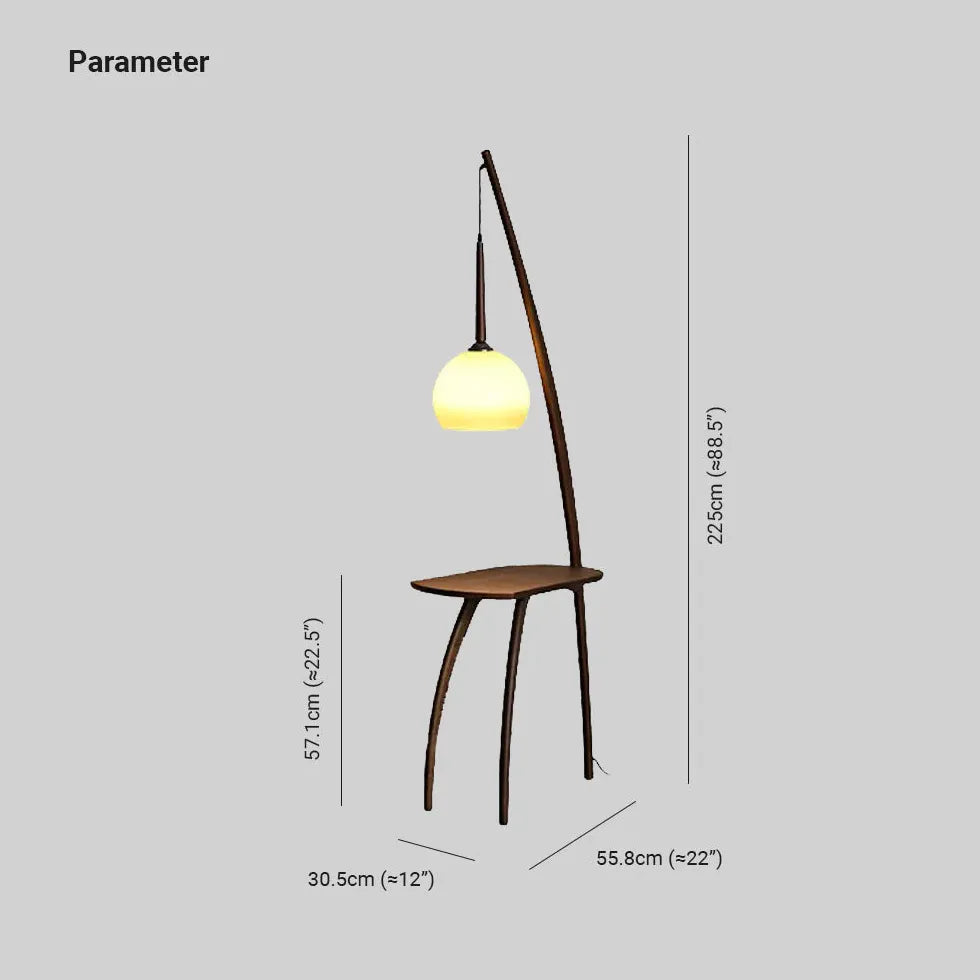 Brown Tripod Floor Lamp with Round Lampshade