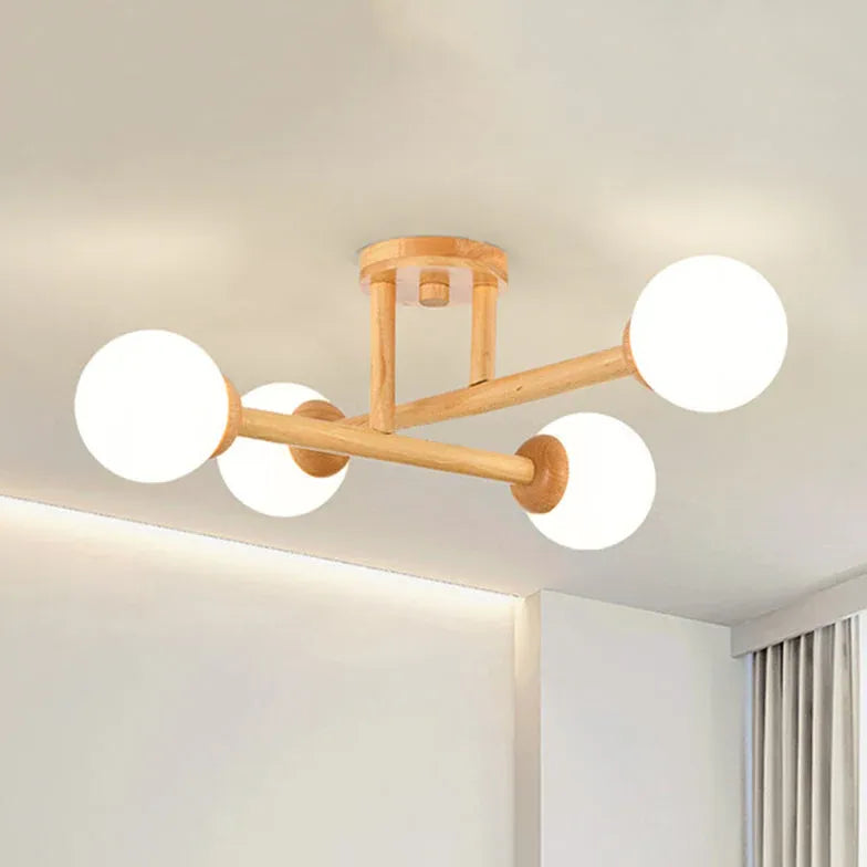 Triangle Interlacing Bedroom Wooden Flush Ceiling Lights