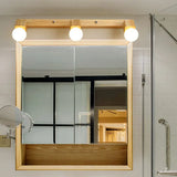 Square Globe Wooden Bathroom Spotlights