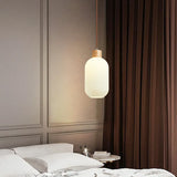 Single Head Oval Bedroom White Pendant Light