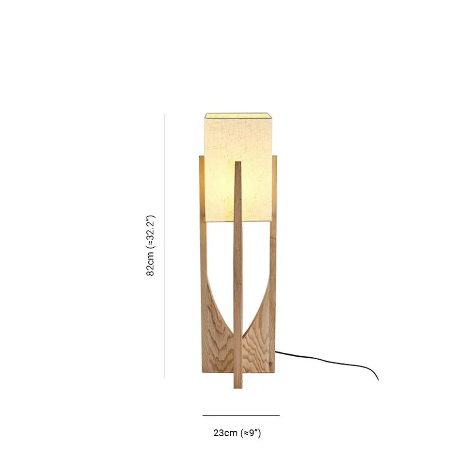 Wooden Frame Square Modern Floor Lamp