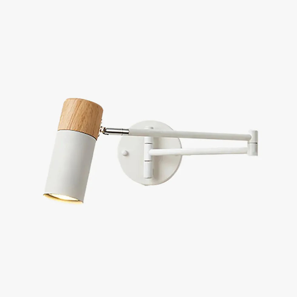 White Swing Arm Bedside Spotlights