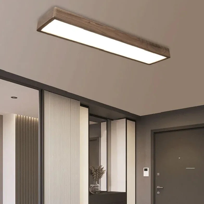 Rectangle Smooth Wooden Flush Ceiling Lights