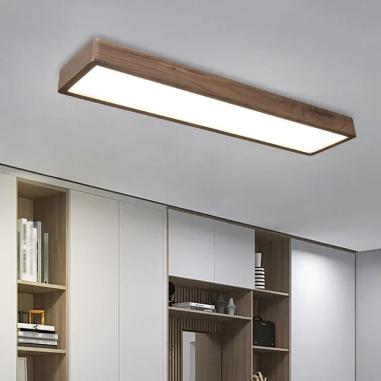 Rectangle Smooth Wooden Flush Ceiling Lights