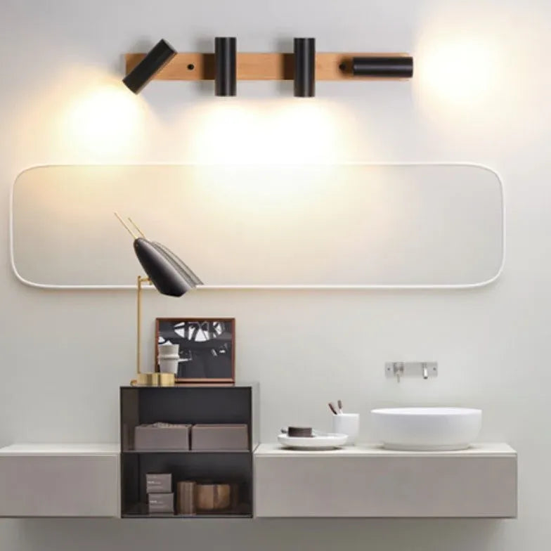 Multi Arm Wooden Bathroom Spotlights