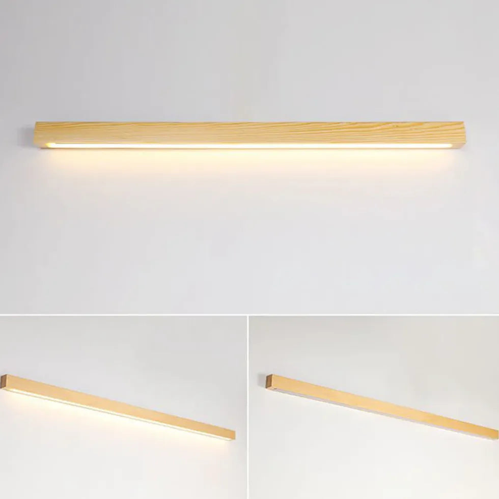 Brown Wooden Linear Led Modern Wall Lights