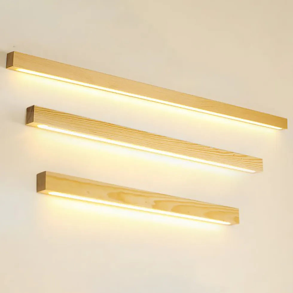 Brown Wooden Linear Led Modern Wall Lights