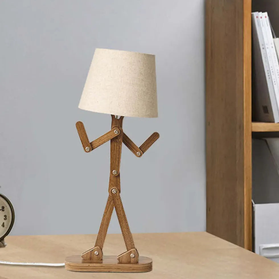 Wooden Adjustable Figurine Floor Lamp