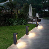 Cylindrical Reflection Black Bollard Lights