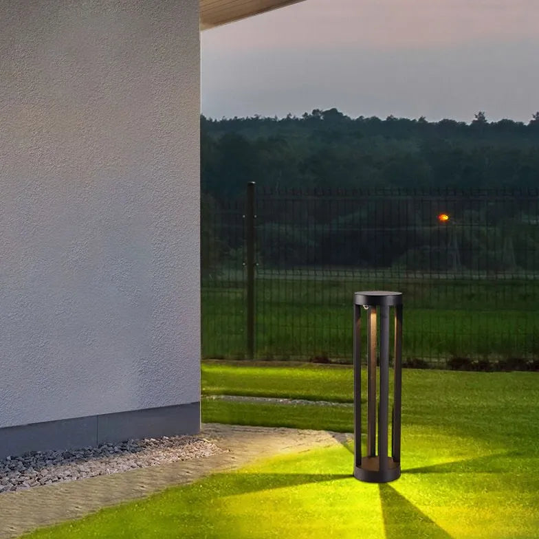 Cylindrical Hollow Black Bollard Lights