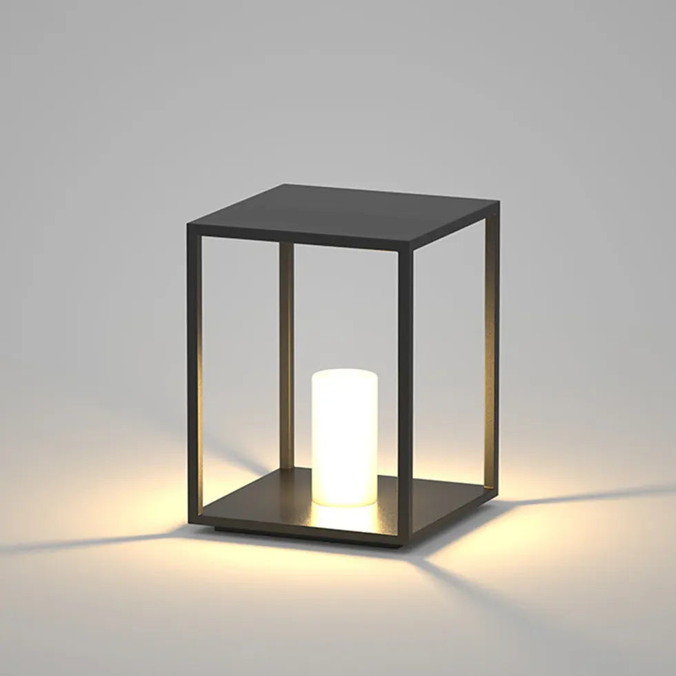 Outdoor Stehlampe schwarz elegante minimalistische Solarleuchte