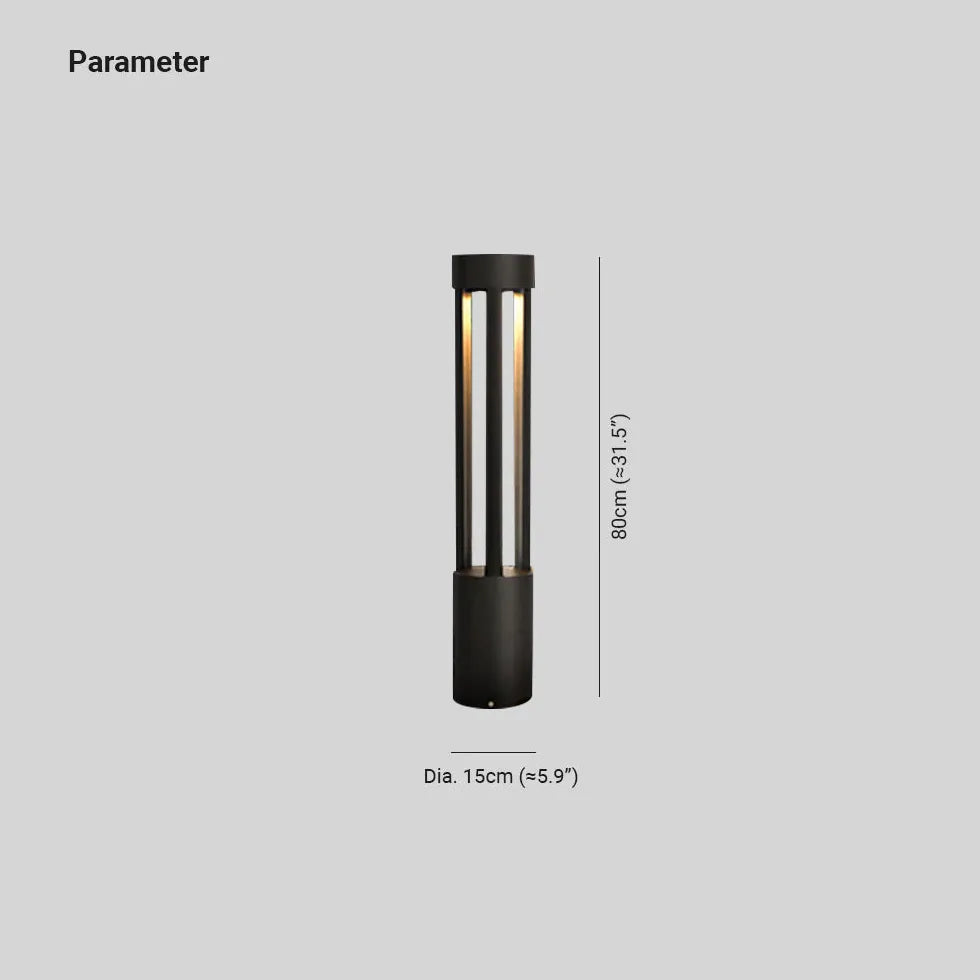 80 cm schwarze hohle LED Outdoor Poller Leuchten