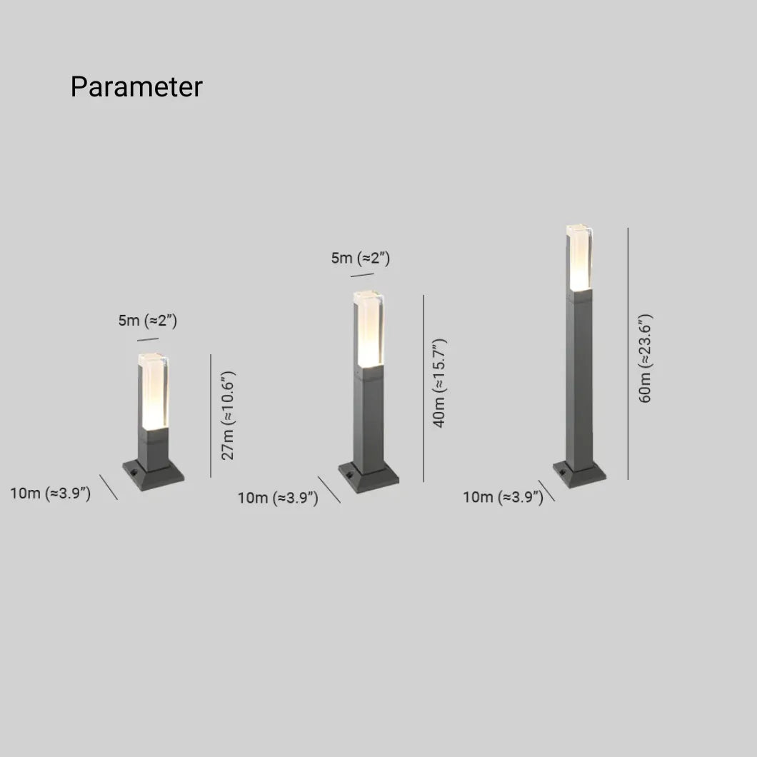 Quadratische Acryl -Solar -Bollard -Leuchten