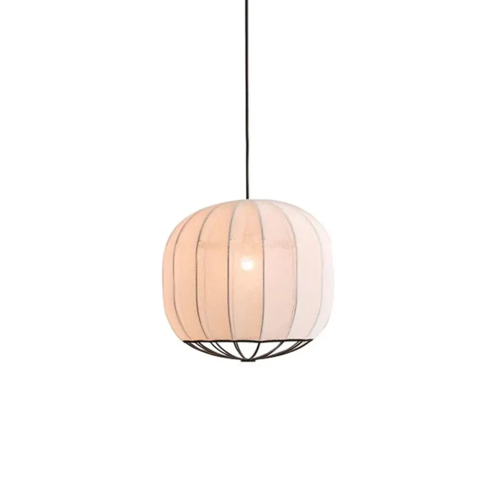 Cylindrical Striped Translucent Pendant Light