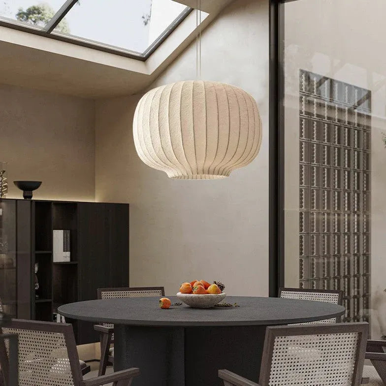 Pendelleuchte aus Stoff Nordisch Weißer Lampion Design - Clowas.de