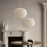 Pendelleuchte aus Stoff Nordisch Weißer Lampion Design - Clowas.de