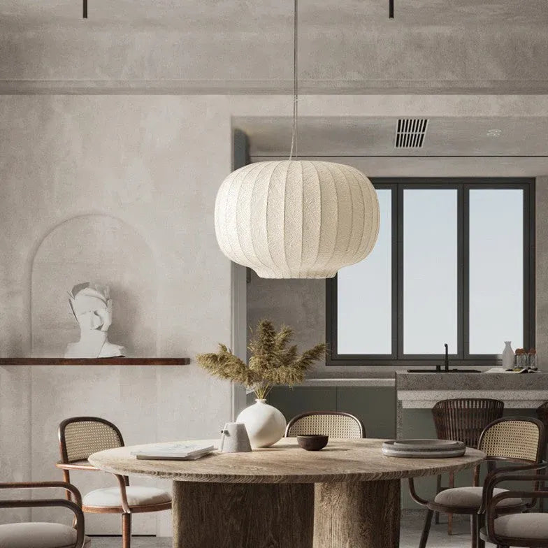 Pendelleuchte aus Stoff Nordisch Weißer Lampion Design - Clowas.de