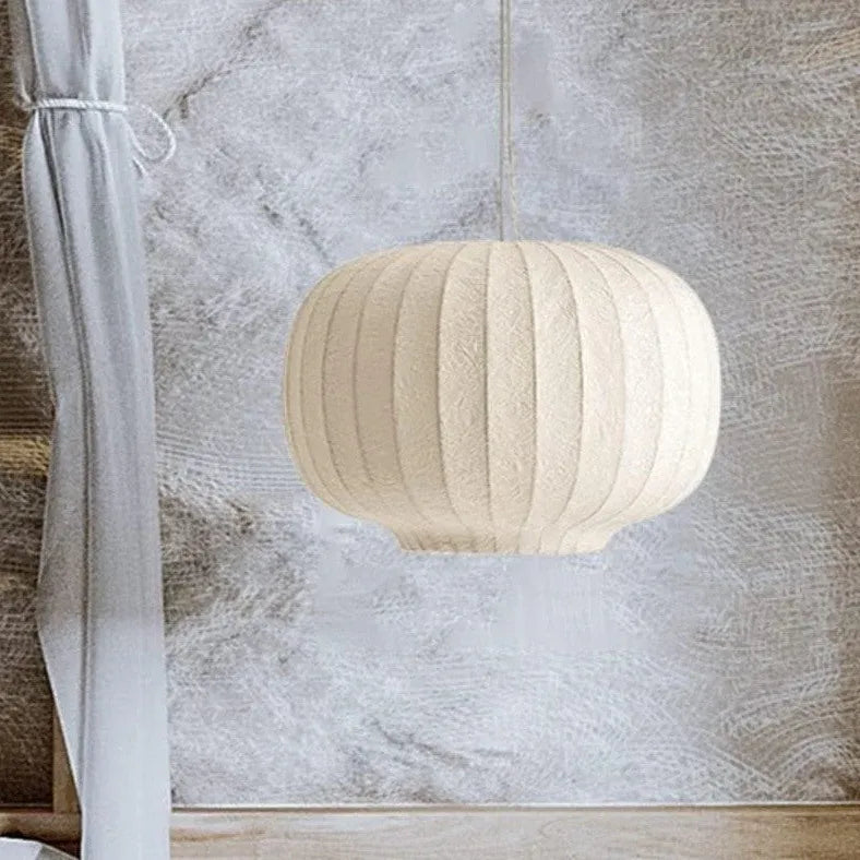Pendelleuchte aus Stoff Nordisch Weißer Lampion Design - Clowas.de