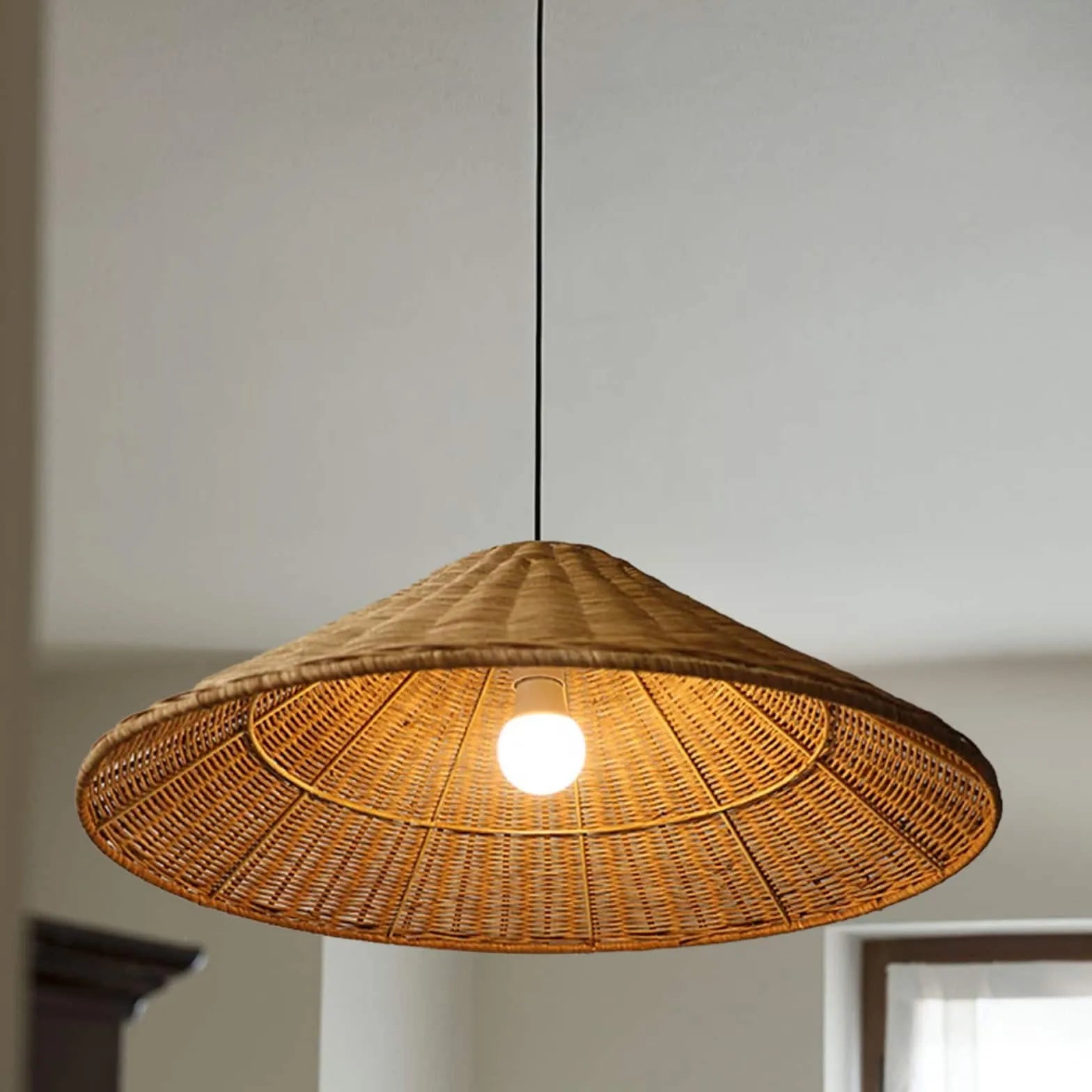Pendelleuchte Bambus Rattan ländlicher einfacher Esszimmer - Clowas.de