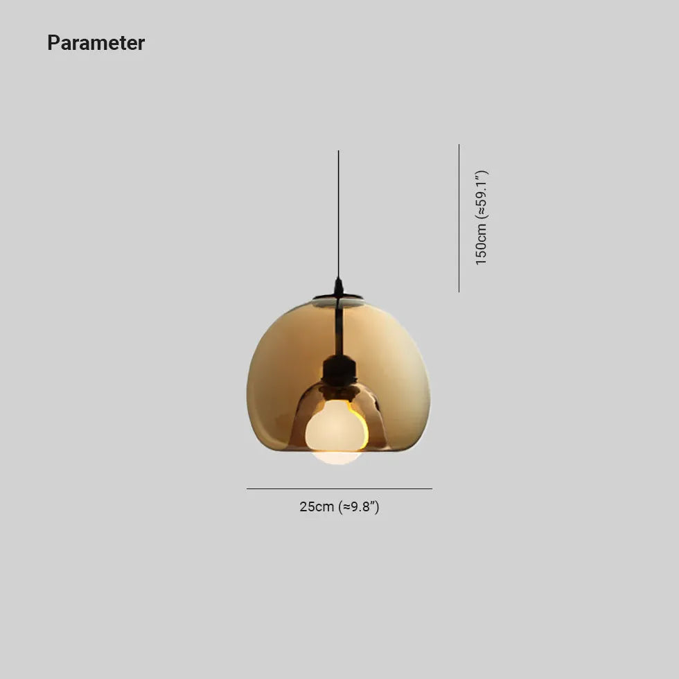 Pendelleuchte Bernstein Glas modernes Design Einfache Einzelkopf - Clowas.de