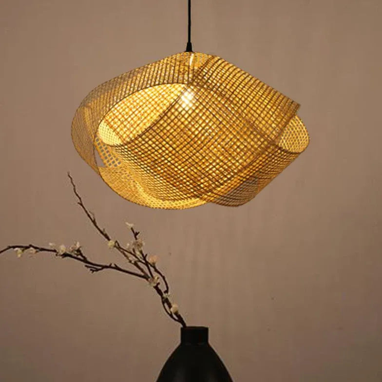 Pendelleuchte Esstisch Industrial mit schlichtem japanischem Rattandesign - Clowas.de