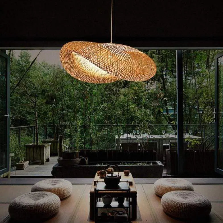 Pendelleuchte Esstisch Rattan für einfache japanische Esszimmer - Clowas.de