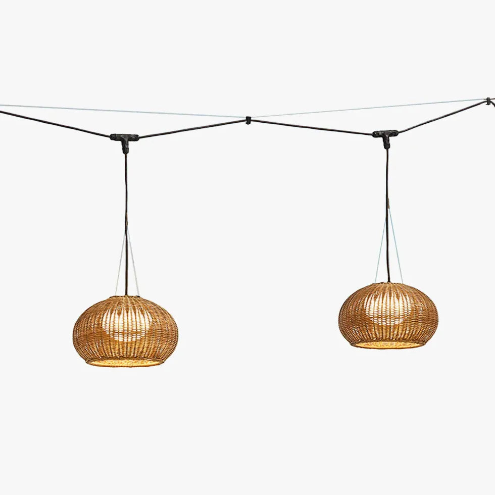 Pendelleuchte für aussen in schlichtem japanischem Rattandesign - Clowas.de