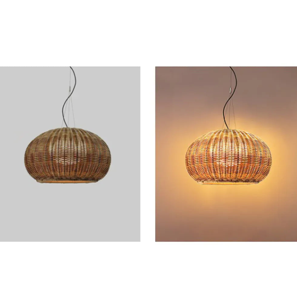 Pendelleuchte für aussen in schlichtem japanischem Rattandesign - Clowas.de
