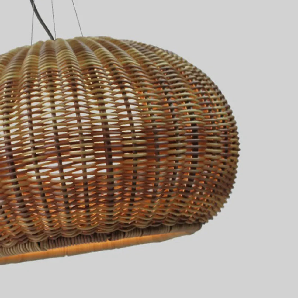 Pendelleuchte für aussen in schlichtem japanischem Rattandesign - Clowas.de