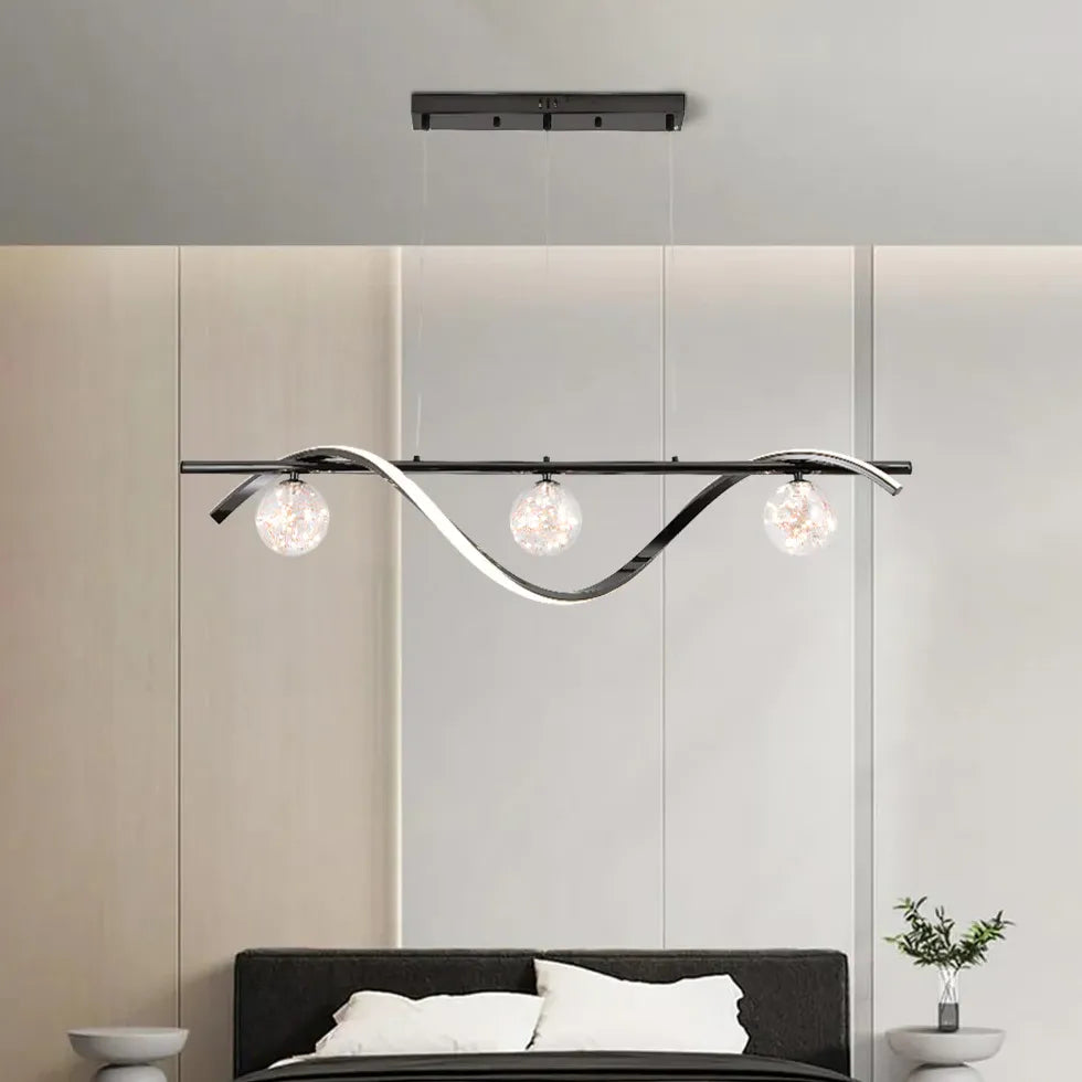 pendelleuchte glas 3 flammig höhenverstellbar modern elegant design - Clowas.de