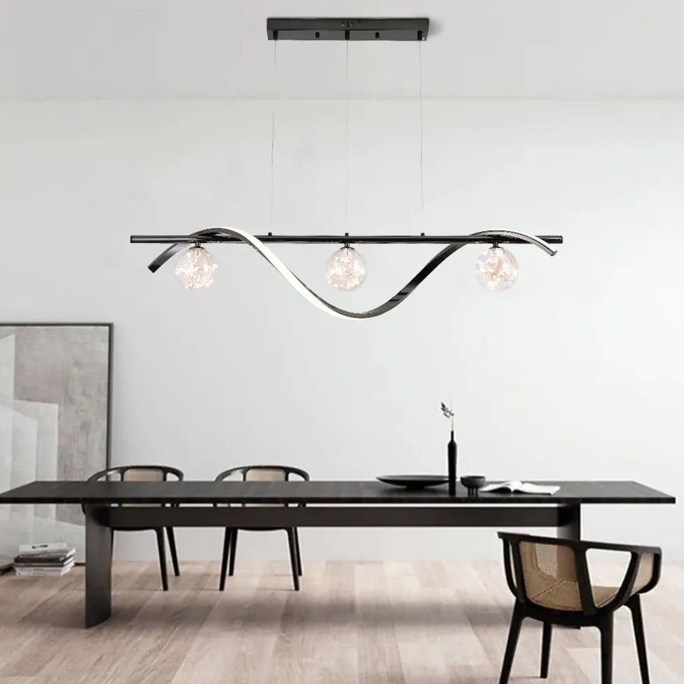 pendelleuchte glas 3 flammig höhenverstellbar modern elegant design - Clowas.de