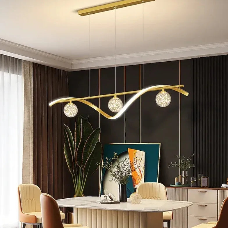 pendelleuchte glas 3 flammig höhenverstellbar modern elegant design - Clowas.de