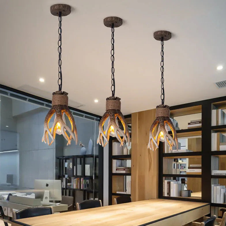 Pendelleuchte Glas satiniert im Retro Antler Stil - Clowas.de