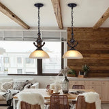Pendelleuchte Glas satiniert im Retro Antler Stil - Clowas.de