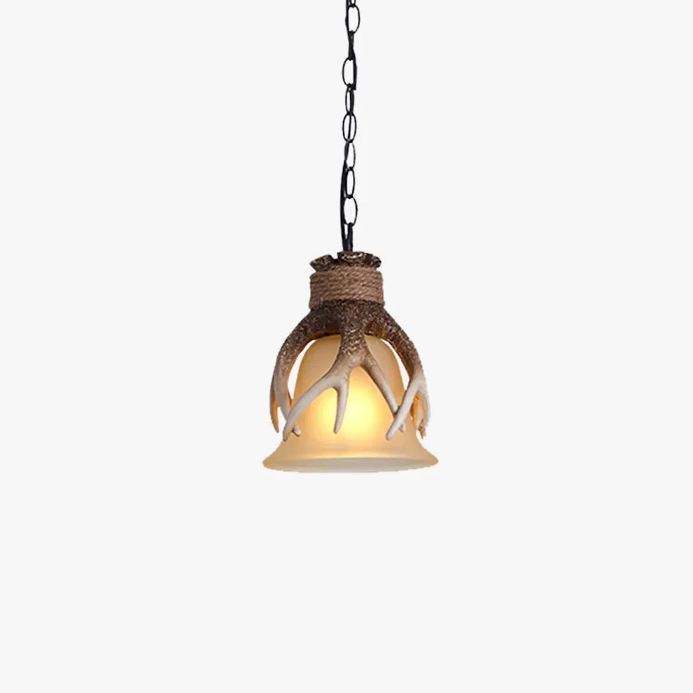 Pendelleuchte Glas satiniert im Retro Antler Stil - Clowas.de