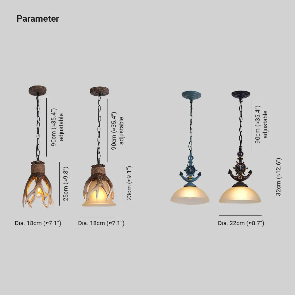 Pendelleuchte Glas satiniert im Retro Antler Stil - Clowas.de