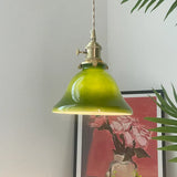 pendelleuchte grün glas im minimalistischen Vintage-Stil - Clowas.de