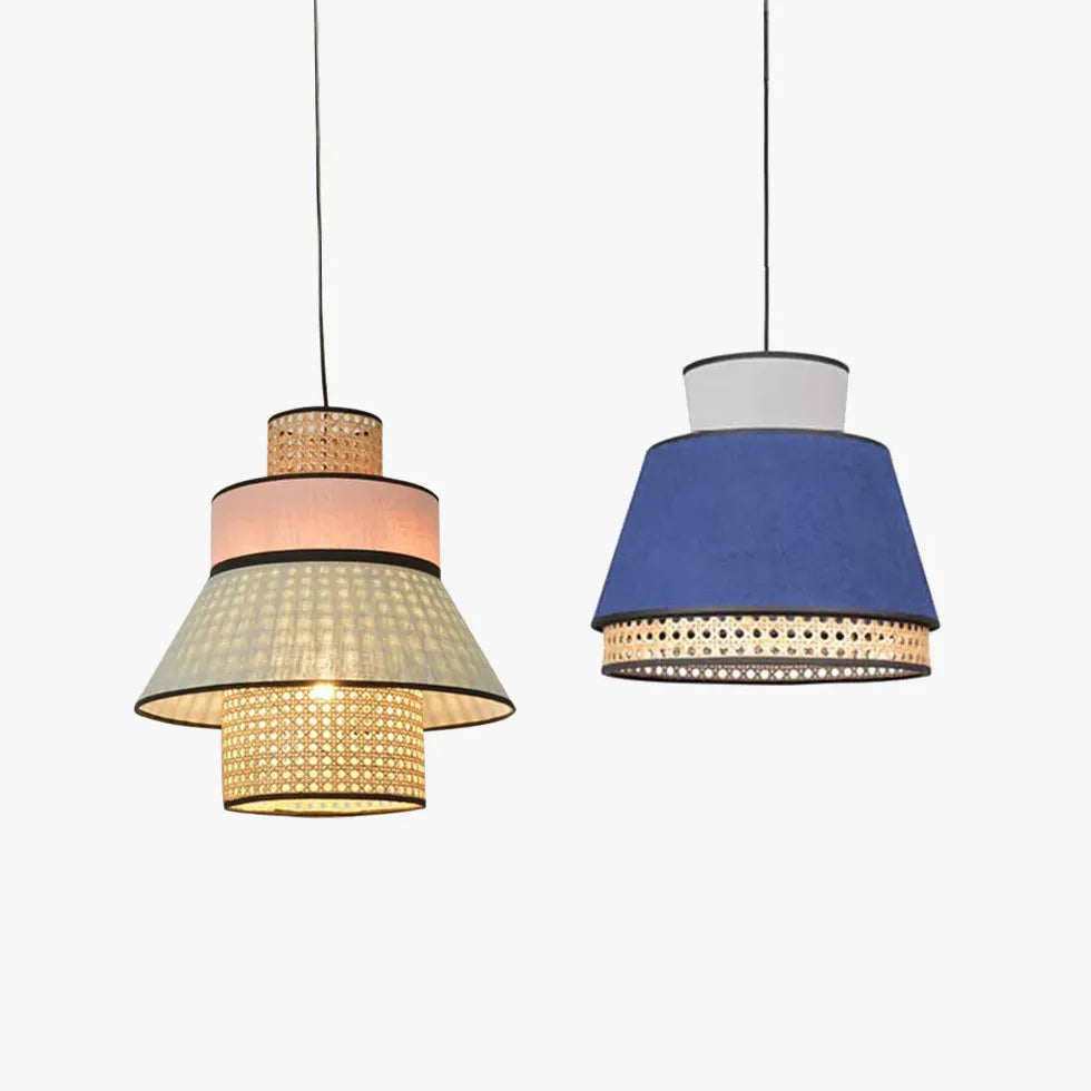 Pendelleuchte Korbgeflecht japanischer Stil farbenfrohes Design - Clowas.de