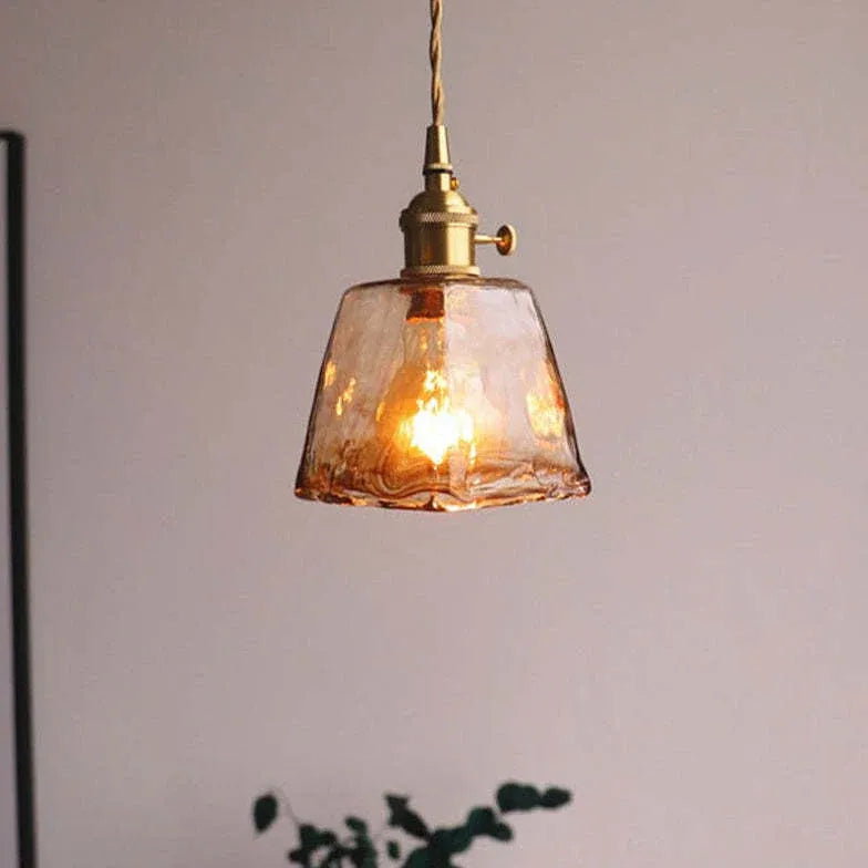 Pendelleuchte Küche einzeln nordisch schlicht amberfarbenes Glas - Clowas.de