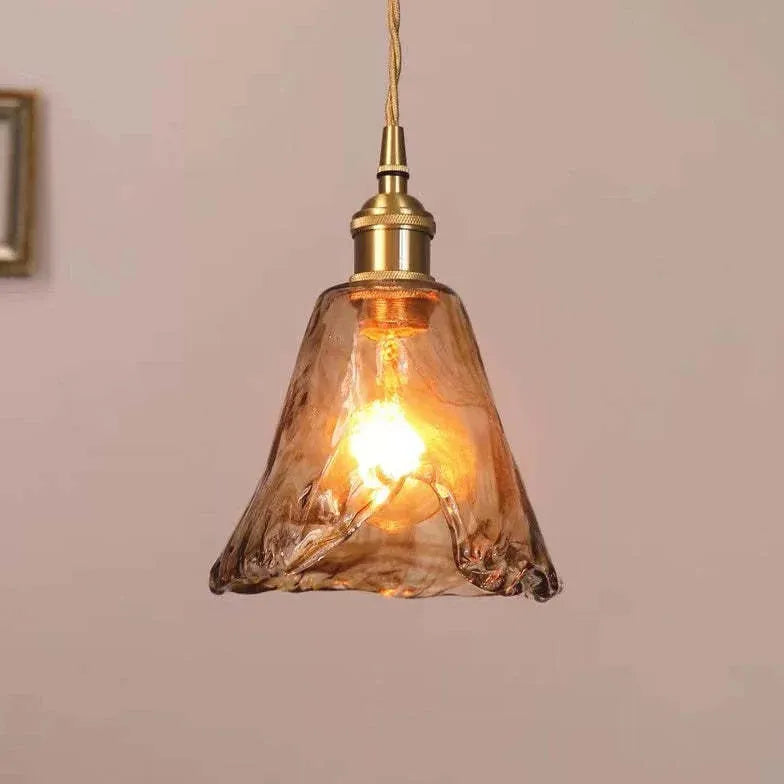 Pendelleuchte Küche einzeln nordisch schlicht amberfarbenes Glas - Clowas.de