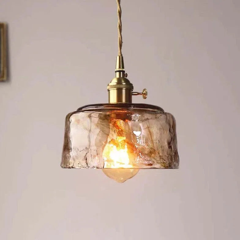 Pendelleuchte Küche einzeln nordisch schlicht amberfarbenes Glas - Clowas.de