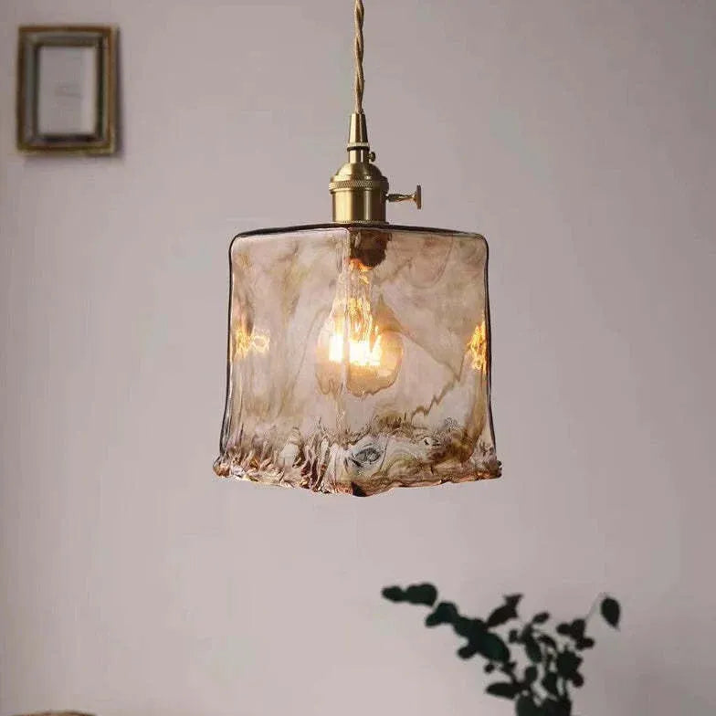 Pendelleuchte Küche einzeln nordisch schlicht amberfarbenes Glas - Clowas.de