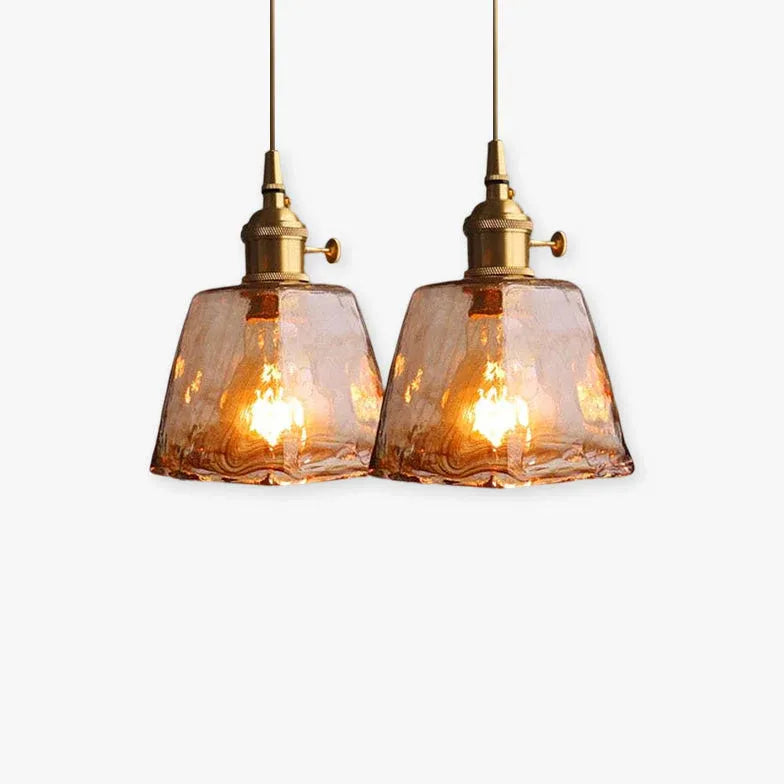 Pendelleuchte Küche einzeln nordisch schlicht amberfarbenes Glas - Clowas.de