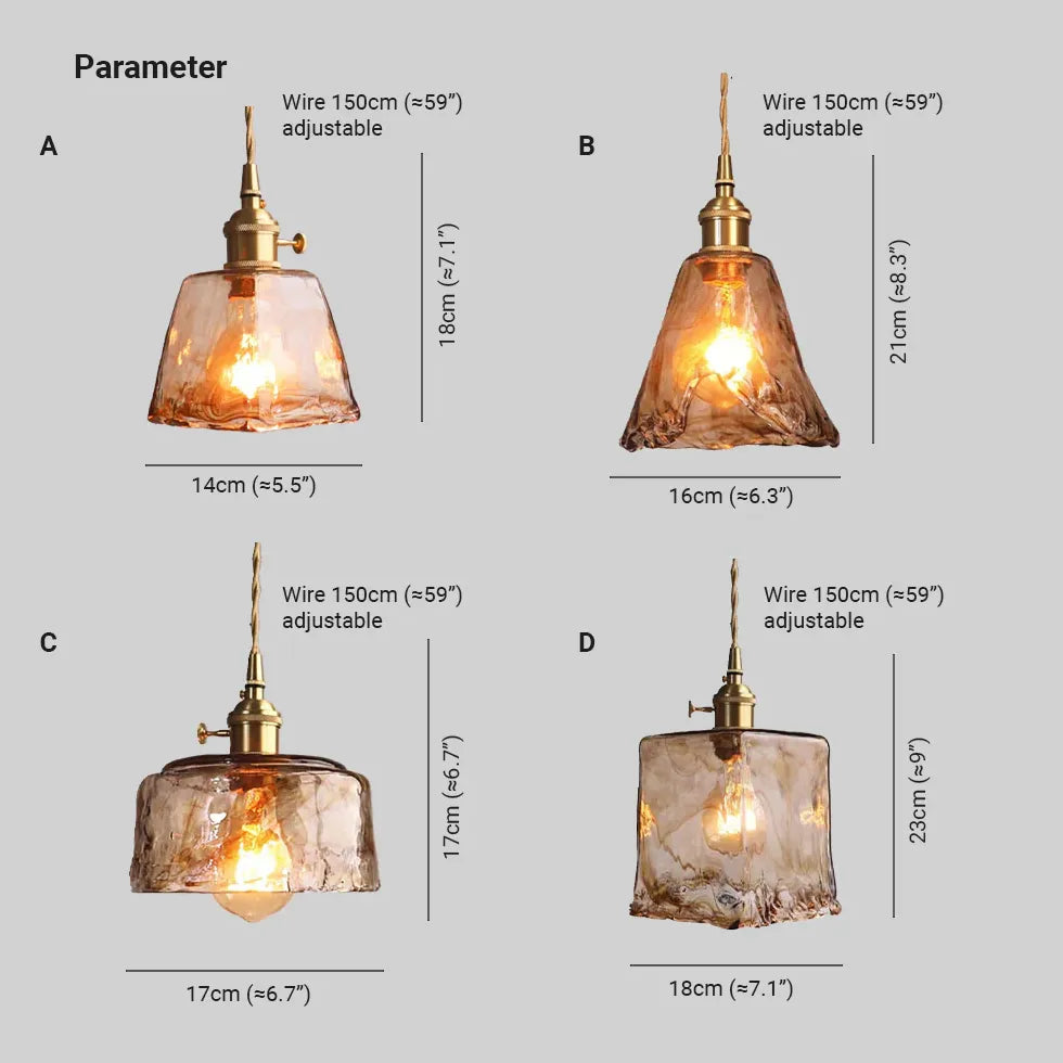 Pendelleuchte Küche einzeln nordisch schlicht amberfarbenes Glas - Clowas.de